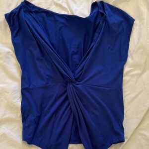 Women's Royal Blue Reversible Twist Front/Back Top - L